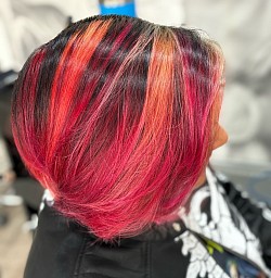 “bohemian color technique”By Grace@zeespareddeer.com @reddeerhair.com #redhaircolor #pinkhaircolor #orangehaircolor #peachhaircolor #blakhaircolor #hairartistry #haircoloring